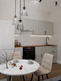 Фото № 2: Дизайн-проект однокомнатной квартиры 33.63  м² Стиль Модернизм для ЖК Талисман