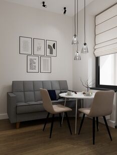 Фото № 6: Дизайн-проект однокомнатной квартиры 33.63  м² Стиль Модернизм для ЖК Талисман