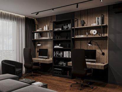 Фото № 1: Дизайн-проект двухкомнатной квартиры 58.14  м² Стиль Лофт для ЖК Датский квартал