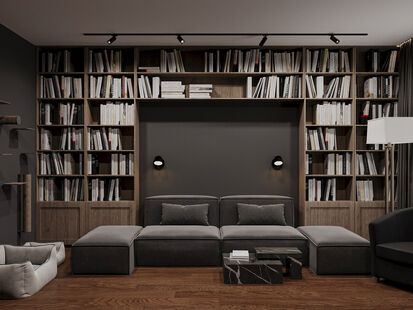 Фото № 3: Дизайн-проект двухкомнатной квартиры 58.14  м² Стиль Лофт для ЖК Датский квартал