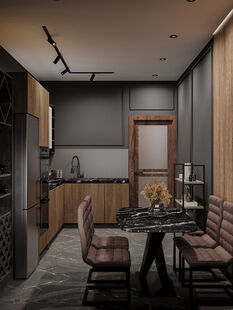 Фото № 6: Дизайн-проект двухкомнатной квартиры 58.14  м² Стиль Лофт для ЖК Датский квартал