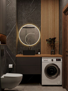 Фото № 4: Дизайн-проект двухкомнатной квартиры 58.14  м² Стиль Лофт для ЖК Датский квартал