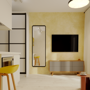 Фото № 5: Дизайн-проект квартиры-студии 20.2  м² Скандинавский стиль для ЖК Город-событие Лайково