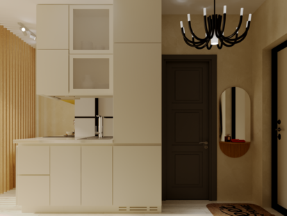 Фото № 4: Дизайн-проект квартиры-студии 20.2  м² Скандинавский стиль для ЖК Город-событие Лайково