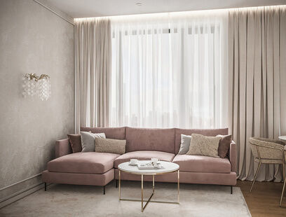 Фото № 2: Дизайн-проект трехкомнатной квартиры 61.1  м² Современная классика для ЖК Новоданиловская 8