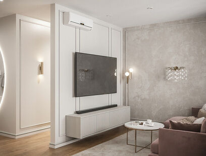 Фото № 3: Дизайн-проект трехкомнатной квартиры 61.1  м² Современная классика для ЖК Новоданиловская 8