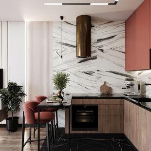 Фото № 4: Дизайн-проект двухкомнатной квартиры 37.77  м² Стиль Модернизм для ЖК Павелецкая Сити