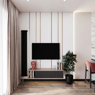 Фото № 5: Дизайн-проект двухкомнатной квартиры 37.77  м² Стиль Модернизм для ЖК Павелецкая Сити