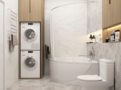 Фото № 2: Дизайн-проект трехкомнатной квартиры 78.3  м² Стиль Модернизм для ЖК в г. Магадан