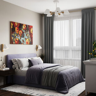 Фото № 2: Дизайн-проект евро трехкомнатной квартиры 53.75  м² Современный стиль для ЖК Смородина