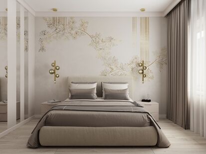 Фото № 6: Дизайн-проект однокомнатной квартиры 47.94  м² Стиль Модернизм для ЖК Самоцветы мира