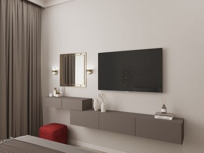 Фото № 2: Дизайн-проект однокомнатной квартиры 47.94  м² Стиль Модернизм для ЖК Самоцветы мира