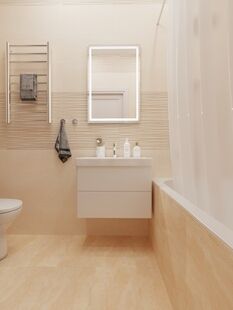 Фото № 5: Дизайн-проект однокомнатной квартиры 47.94  м² Стиль Модернизм для ЖК Самоцветы мира