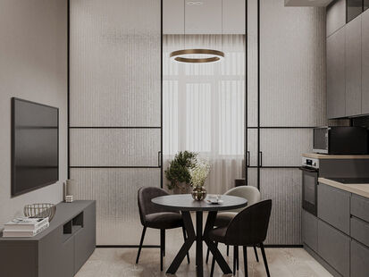 Фото № 2: Дизайн-проект двухкомнатной квартиры 80.0  м² Современный стиль для ЖК Янтарный город