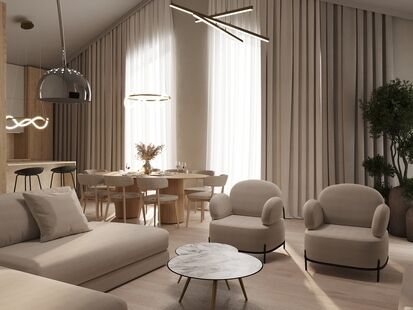 Фото № 4: Дизайн-проект дома/коттеджа 124.58  м² Стиль Модернизм для частного дома в мкр поиз стела