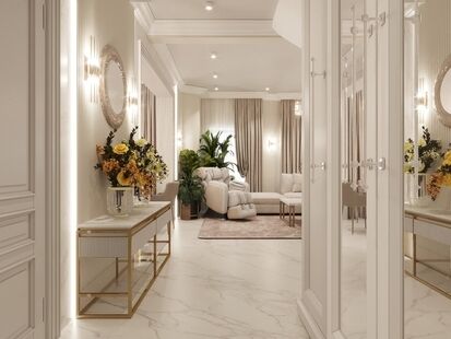 Фото № 6: Дизайн-проект дома/коттеджа 74.13  м² Современная классика для этажа частного дома в кп кудиново-люкс