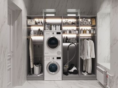 Фото № 2: Дизайн-проект дома/коттеджа 74.13  м² Современная классика для этажа частного дома в кп кудиново-люкс