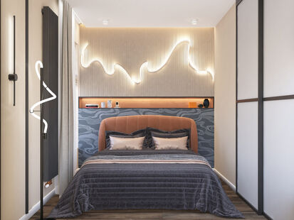 Фото № 4: Дизайн-проект трехкомнатной квартиры 70.6  м² Современный стиль для ЖК Вестердам