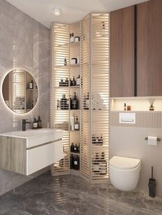 Фото № 6: Дизайн-проект трехкомнатной квартиры 70.6  м² Современный стиль для ЖК Вестердам