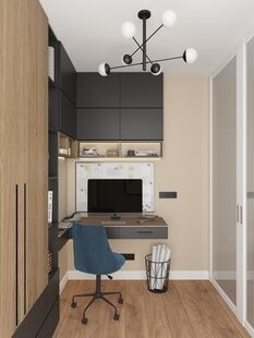 Фото № 3: Дизайн-проект трехкомнатной квартиры 46.16  м² Стиль Модернизм для ЖК Академика Павлова