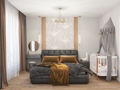 Фото № 2: Дизайн-проект двухкомнатной квартиры 40.31  м² Стиль Модернизм для ЖК Никольские Луга