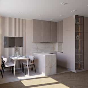 Фото № 6: Дизайн-проект трехкомнатной квартиры 67.2  м² Стиль Модернизм для ЖК Новый Зеленоград