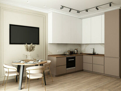 Фото № 4: Дизайн-проект двухкомнатной квартиры 67.24  м² Современная классика для ЖК Spires