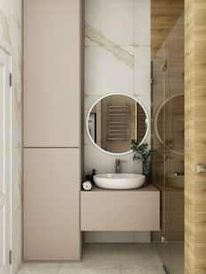 Фото № 6: Дизайн-проект двухкомнатной квартиры 67.24  м² Современная классика для ЖК Spires