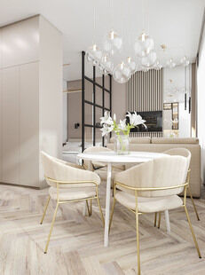 Фото № 1: Дизайн-проект однокомнатной квартиры 34.34  м² Стиль Модернизм для ЖК Ривер Парк