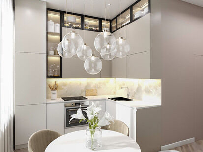 Фото № 4: Дизайн-проект однокомнатной квартиры 34.34  м² Стиль Модернизм для ЖК Ривер Парк