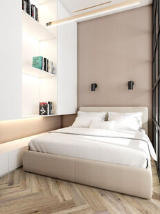 Фото № 6: Дизайн-проект однокомнатной квартиры 34.34  м² Стиль Модернизм для ЖК Ривер Парк