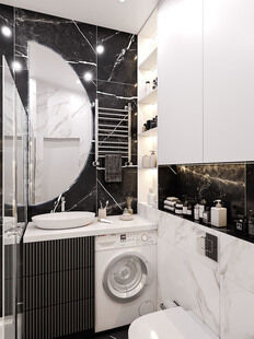 Фото № 5: Дизайн-проект однокомнатной квартиры 34.34  м² Стиль Модернизм для ЖК Ривер Парк