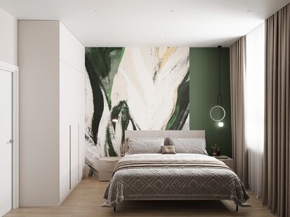 Фото № 2: Дизайн-проект двухкомнатной квартиры 32.73  м² Современный стиль для ЖК Инновация