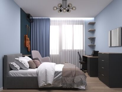 Фото № 5: Дизайн-проект трехкомнатной квартиры 95.41  м² Стиль Модернизм для ЖК 28 Микрорайон