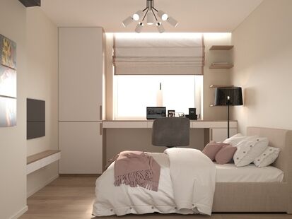 Фото № 3: Дизайн-проект трехкомнатной квартиры 95.41  м² Стиль Модернизм для ЖК 28 Микрорайон