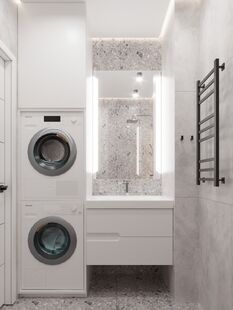 Фото № 2: Дизайн-проект трехкомнатной квартиры 95.41  м² Стиль Модернизм для ЖК 28 Микрорайон