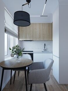 Фото № 3: Дизайн-проект двухкомнатной квартиры 38.61  м² Скандинавский стиль для ЖК Московский