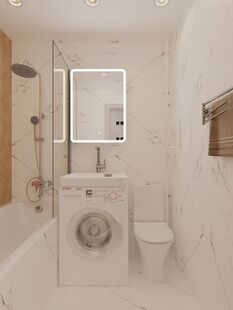 Фото № 4: Дизайн-проект двухкомнатной квартиры 38.61  м² Скандинавский стиль для ЖК Московский