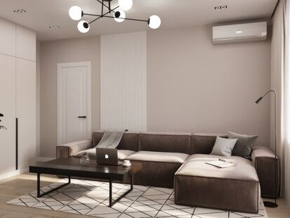 Фото № 3: Дизайн-проект двухкомнатной квартиры 45.92  м² Стиль Модернизм для ЖК Московский