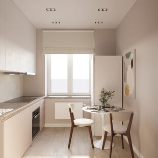 Фото № 5: Дизайн-проект двухкомнатной квартиры 45.92  м² Стиль Модернизм для ЖК Московский