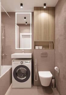 Фото № 4: Дизайн-проект двухкомнатной квартиры 45.92  м² Стиль Модернизм для ЖК Московский