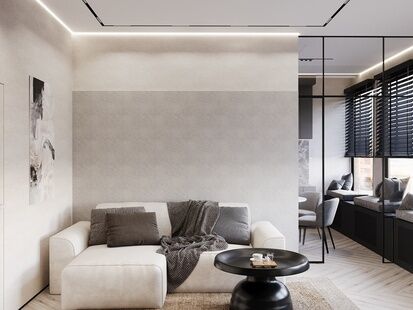 Фото № 4: Дизайн-проект двухкомнатной квартиры 64.52  м² Стиль Лофт для ЖК ЗИЛ Арт