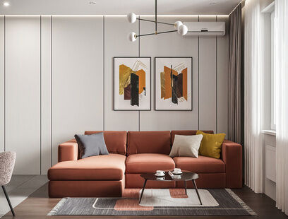 Фото № 1: Дизайн-проект двухкомнатной квартиры 50.45  м² Стиль Модернизм для ЖК Лайм