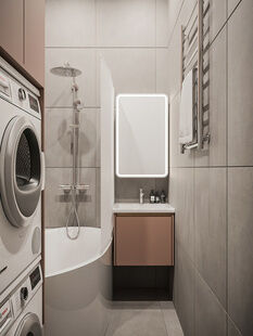 Фото № 6: Дизайн-проект двухкомнатной квартиры 50.45  м² Стиль Модернизм для ЖК Лайм