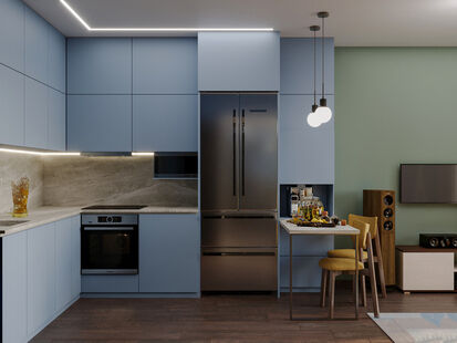 Фото № 5: Дизайн-проект двухкомнатной квартиры 49.51  м² Современный стиль для ЖК Стрижи в Невском 2