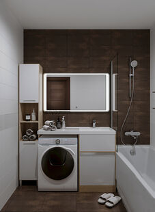 Фото № 4: Дизайн-проект двухкомнатной квартиры 49.51  м² Современный стиль для ЖК Стрижи в Невском 2