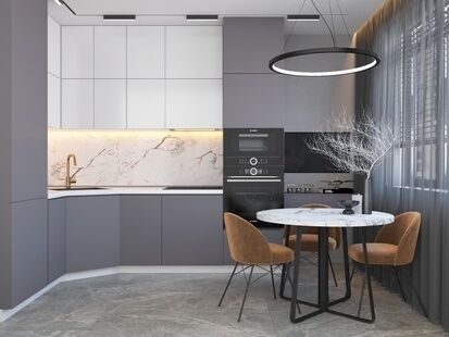 Фото № 2: Дизайн-проект двухкомнатной квартиры 62.7  м² Стиль Модернизм для ЖК Мой адрес в Некрасовке 2