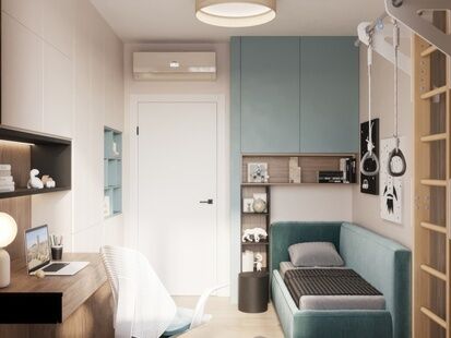 Фото № 2: Дизайн-проект трехкомнатной квартиры 74.72  м² Стиль Модернизм для ЖК Фреш