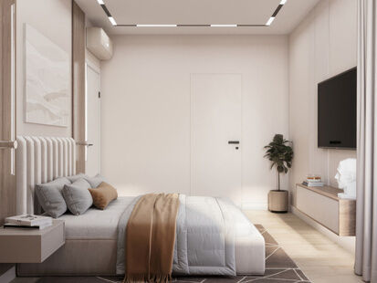 Фото № 3: Дизайн-проект трехкомнатной квартиры 74.72  м² Стиль Модернизм для ЖК Фреш