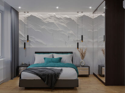 Фото № 6: Дизайн-проект двухкомнатной квартиры 38.3  м² Современный стиль для ЖК Изумрудные Холмы